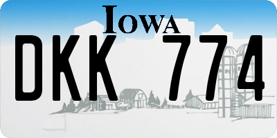 IA license plate DKK774