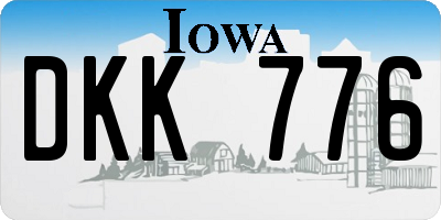 IA license plate DKK776