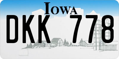 IA license plate DKK778