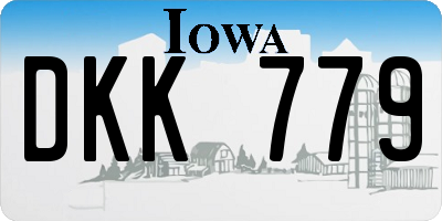 IA license plate DKK779