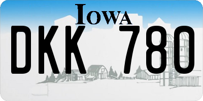 IA license plate DKK780