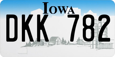 IA license plate DKK782
