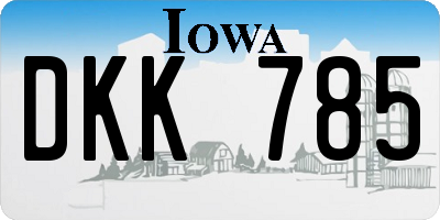 IA license plate DKK785
