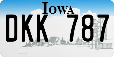 IA license plate DKK787