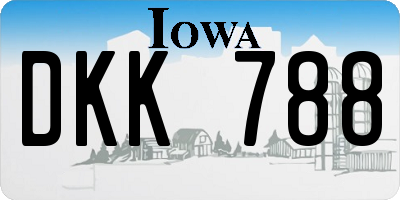 IA license plate DKK788
