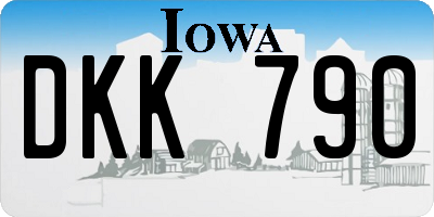 IA license plate DKK790