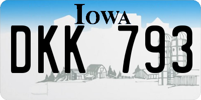 IA license plate DKK793