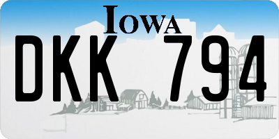 IA license plate DKK794
