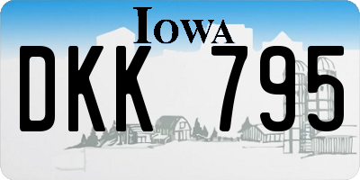 IA license plate DKK795