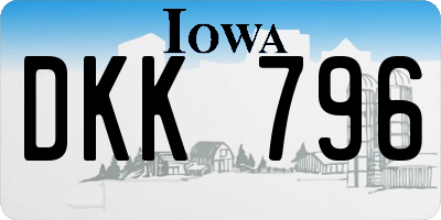IA license plate DKK796