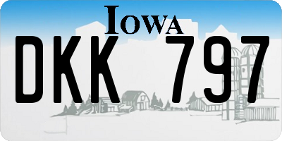IA license plate DKK797