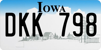 IA license plate DKK798