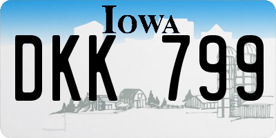 IA license plate DKK799