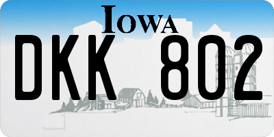 IA license plate DKK802