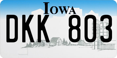 IA license plate DKK803