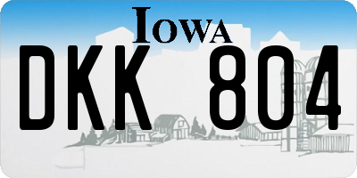IA license plate DKK804