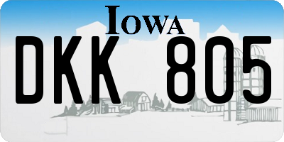 IA license plate DKK805