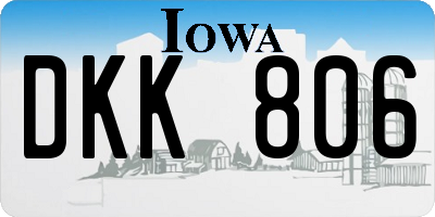 IA license plate DKK806