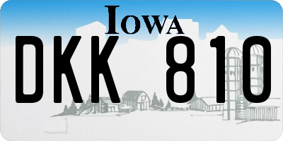 IA license plate DKK810