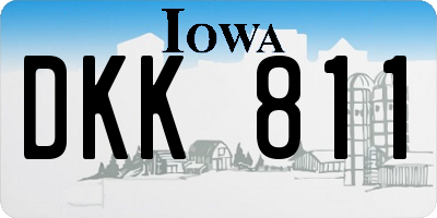IA license plate DKK811