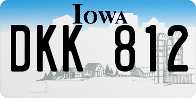 IA license plate DKK812