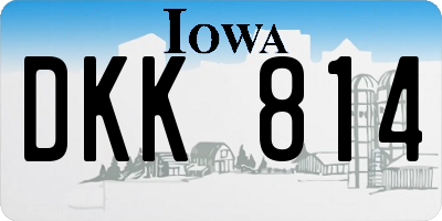 IA license plate DKK814