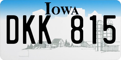 IA license plate DKK815