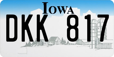 IA license plate DKK817
