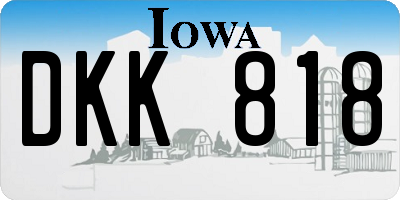 IA license plate DKK818