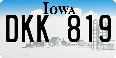 IA license plate DKK819
