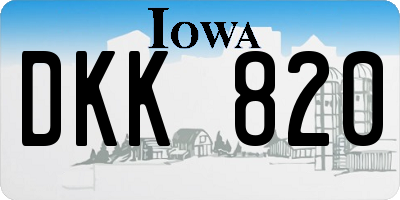 IA license plate DKK820