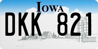 IA license plate DKK821