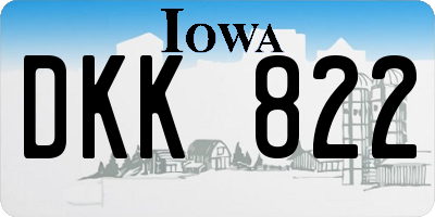 IA license plate DKK822