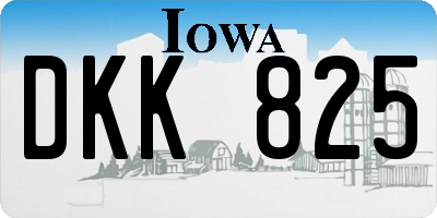 IA license plate DKK825