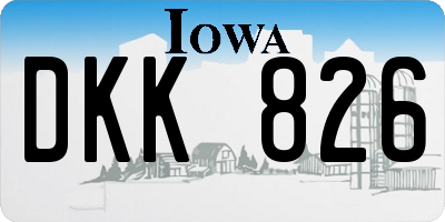 IA license plate DKK826