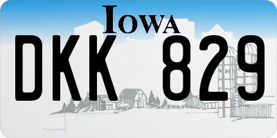 IA license plate DKK829