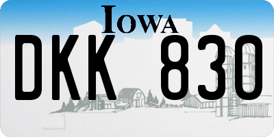 IA license plate DKK830