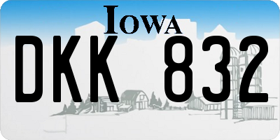 IA license plate DKK832