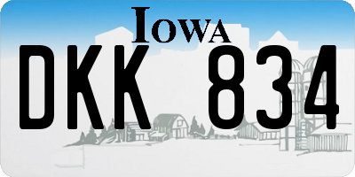 IA license plate DKK834