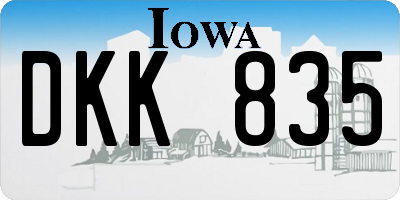 IA license plate DKK835