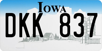 IA license plate DKK837