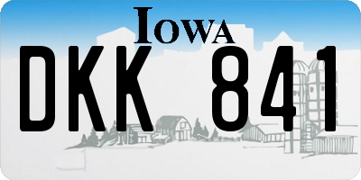 IA license plate DKK841