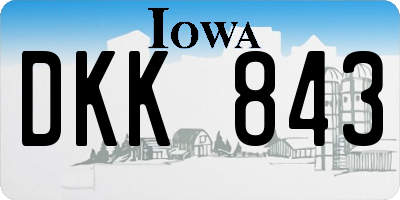 IA license plate DKK843