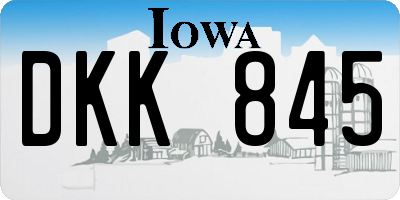 IA license plate DKK845