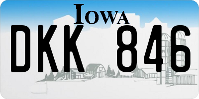 IA license plate DKK846