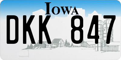 IA license plate DKK847