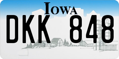 IA license plate DKK848