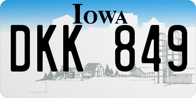 IA license plate DKK849