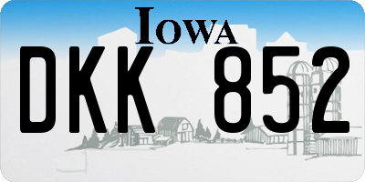 IA license plate DKK852