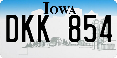IA license plate DKK854